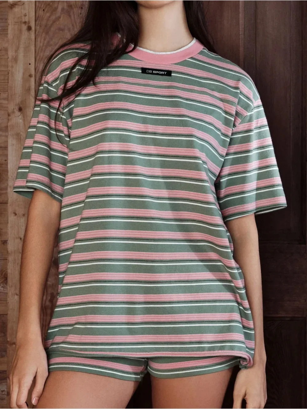 Dairy Boy XL/XXL Striped The Big Tee Mini Short Pink Friday Stripe Matching Set